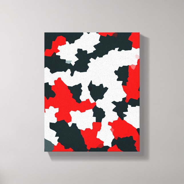 Irregular Geometric Abstract Mosaic Camouflage Canvas Print (Front)