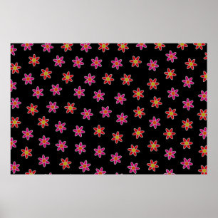 Irregular grassplot including blossoming osteosper poster