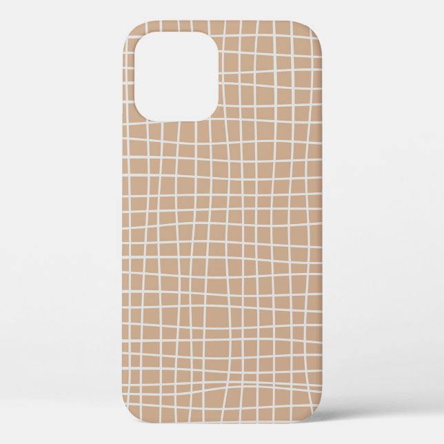 Irregular Grid Optical Illusion White Line Squares Case-Mate iPhone Case (Back)