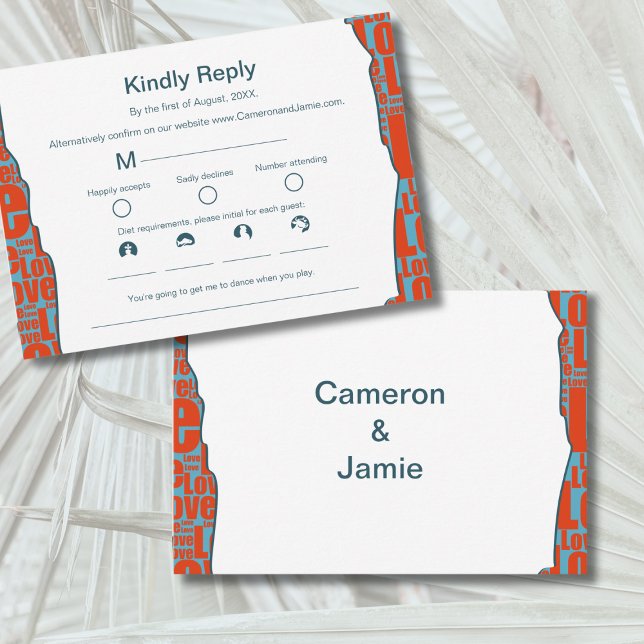 Irregular Love Border Attendance Diet Music RSVP Card (Irregular Love Border Attendance Diet Music RSVP)