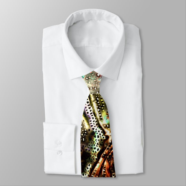 Irregular mosaic over wrinkled and moldy fabric    tie (Tied)