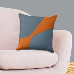 Irregular Orange and Blue Quarter Shapes Cushion