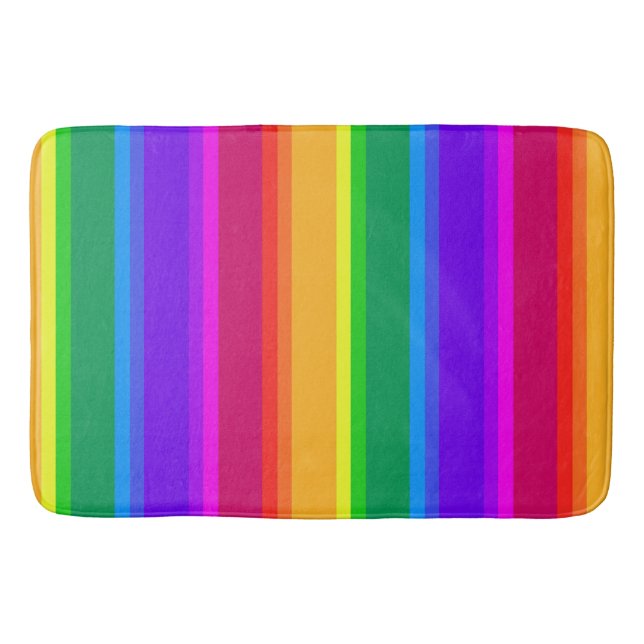Irregular rainbow stripes bath mat (Front)