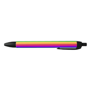 Irregular rainbow stripes black ink pen