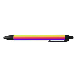 Irregular rainbow stripes black ink pen