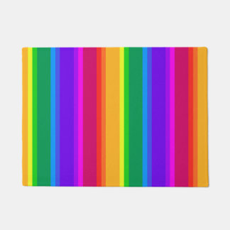 Irregular rainbow stripes doormat