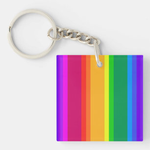 Irregular rainbow stripes key ring