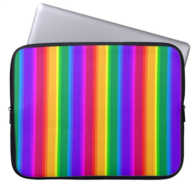 Irregular rainbow stripes laptop sleeve (Front)