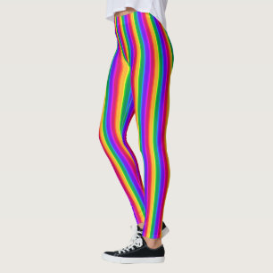 Irregular rainbow stripes leggings