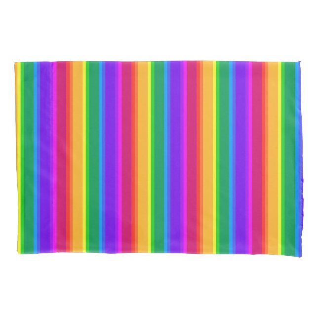 Irregular rainbow stripes pillowcase (Front)