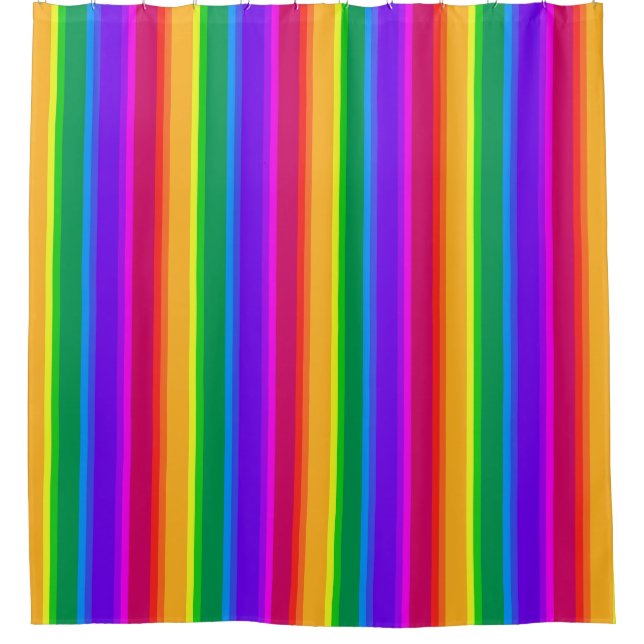Irregular rainbow stripes shower curtain (Front)