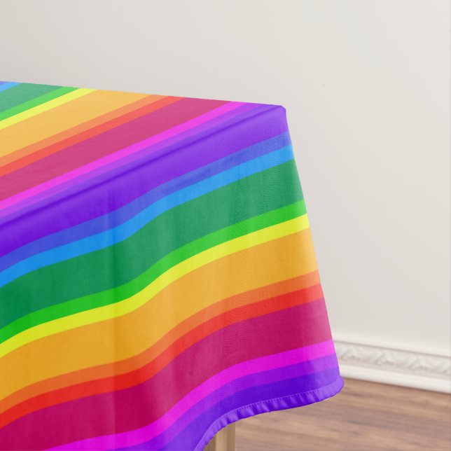 Irregular rainbow stripes tablecloth (In Situ)