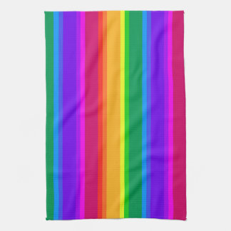 Irregular rainbow stripes tea towel