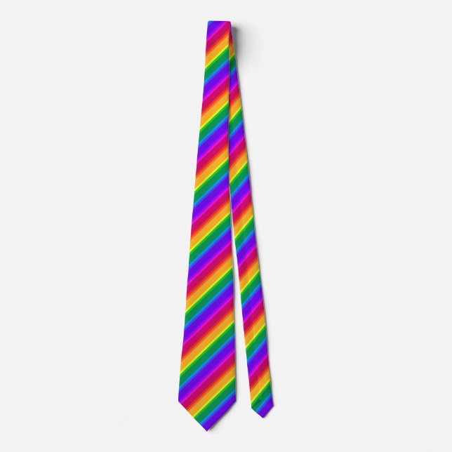 Irregular rainbow stripes tie (Front)