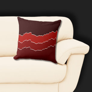 Irregular Red Torn Stripes Cushion