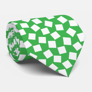 Irregular Squares - White on Kelly Green Tie