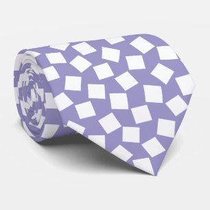 Irregular Squares - White on Pale Purple Tie