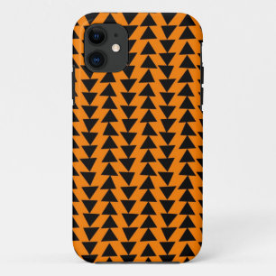 Irregular Triangles - Black on Orange iPhone 11 Case