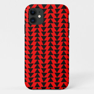 Irregular Triangles - Black on Red iPhone 11 Case