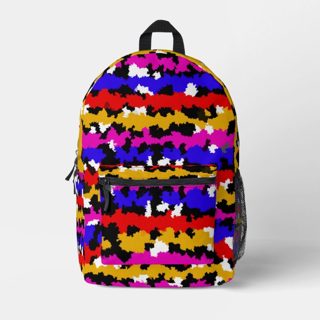 Irregular Urban Abstract Fractal Pattern Design Printed Backpack (Front)