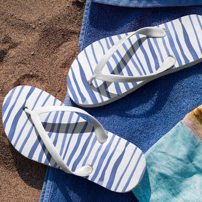 Irregular watercolor simple lines - blue flip flops (Creator Uploaded)