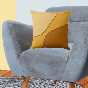 Irregular Yellow & Golden Brown Quarter Shapes Cushion
