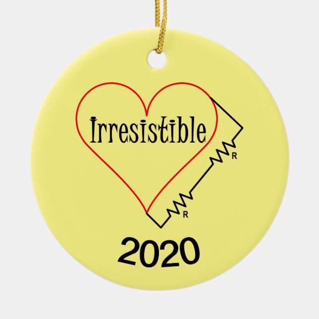 Irresistible Heart Ceramic Tree Decoration (Front)