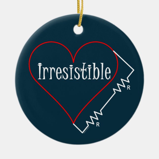 Irresistible Heart Ceramic Tree Decoration (Front)