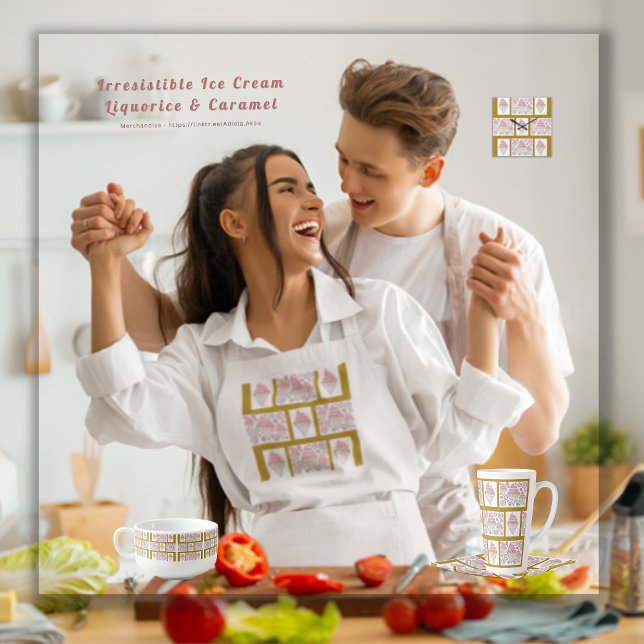 Irresistible Ice Cream Liquorice n Caramel Apron (Irresistible Ice Cream Liquorice & Caramel Apron, Clock, Tray & Mugs by Poet Adiela Akoo. BUY NOW!)