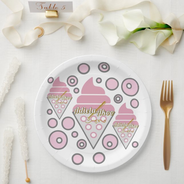 Irresistible Ice Cream Liquorice Paper Plates (Wedding)