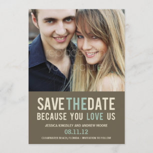 Irresistible Request Photo Save The Date - Grey