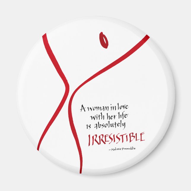 Irresistible Woman - round magnet (Front)