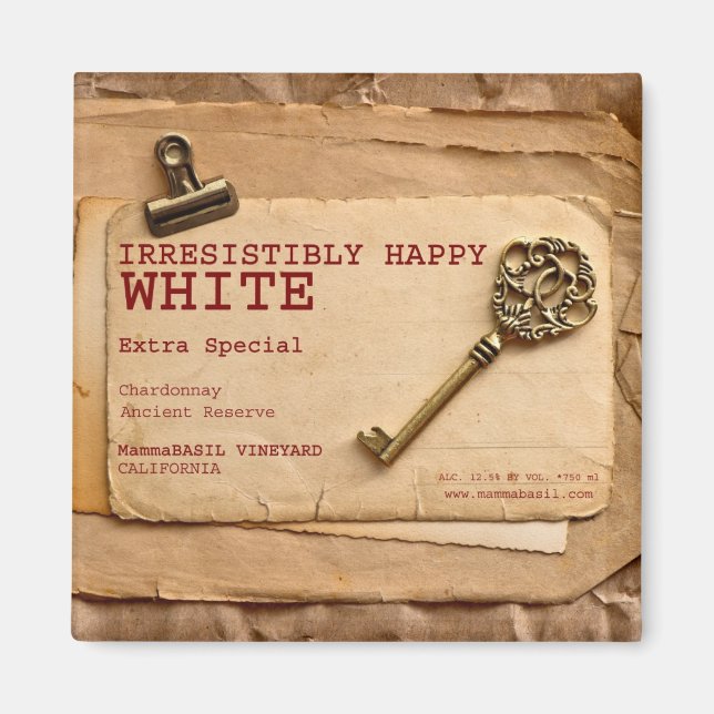 Irresistibly Happy White Wine Magnet! Magnet (Front)