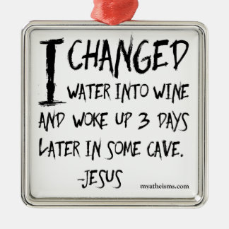 Irreverent and hilarious atheist sayings metal tree decoration