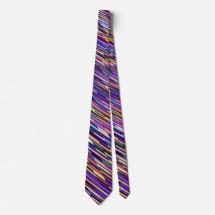 Irridicent Multicolored Stripes Neck Tie