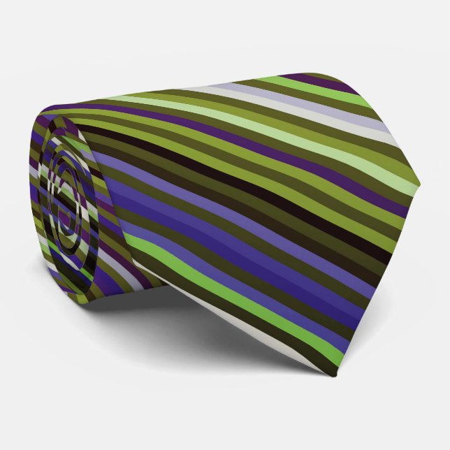 Irridicent Multicolored Stripes Tie (Rolled)