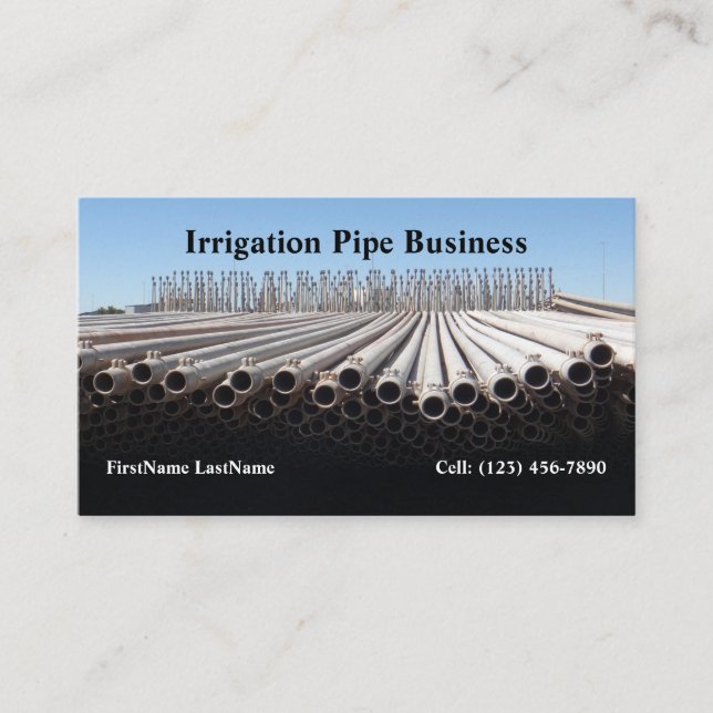 Irrigation Pipe Photo Business Card (Front)