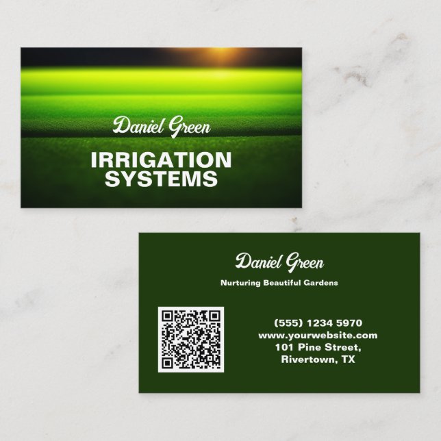 Irrigation Services Custom QR Business Card (Front/Back)