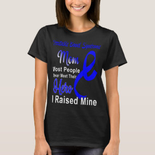 Irritable Bowel Syndrome Awareness Mum Blue Ribbon T-Shirt