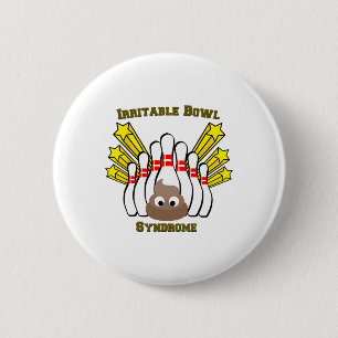 Irritable Bowl Syndrome Bowling T Shirt 6 Cm Round Badge