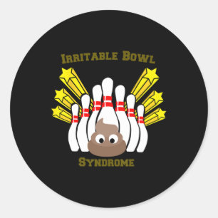 Irritable Bowl Syndrome Bowling T Shirt Classic Round Sticker