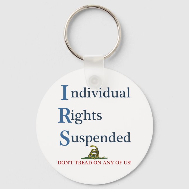 IRS Individual Rights Suspended Key Ring (Front)