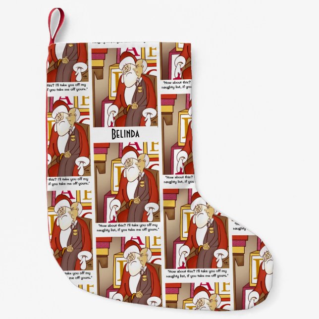 IRS Naughty List Holiday Small Christmas Stocking (Front)