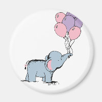 irthday Elephant Pastel Watercolor Bunch of Balloo