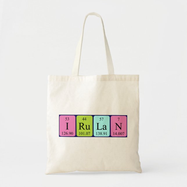 Irulan periodic table name tote bag (Front)
