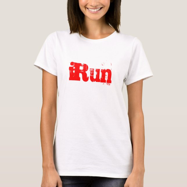 iRun - Christian T-shirt. Hebrews 12:1 T-Shirt (Front)