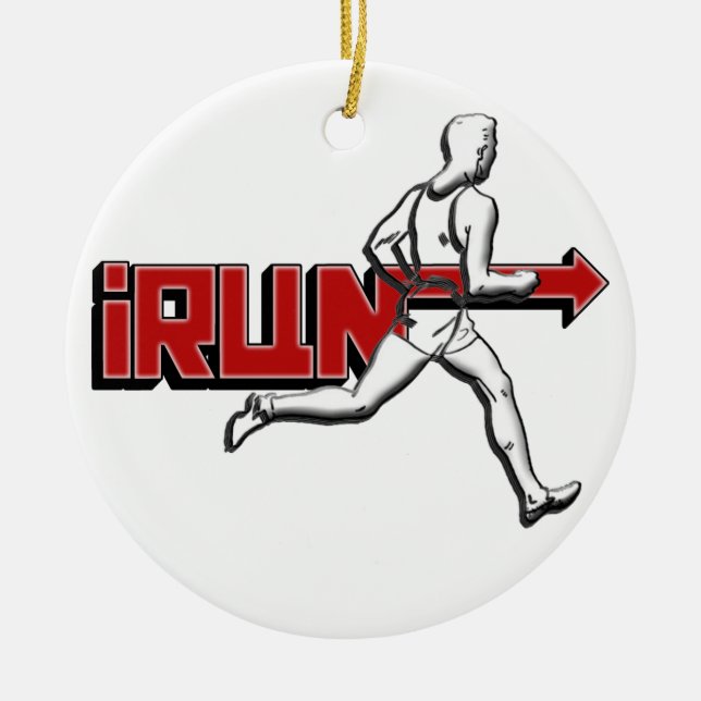iRUN I RUN (GUY / MALE / BOY) ORNAMENT (Front)