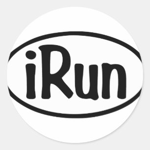 iRun Oval Classic Round Sticker