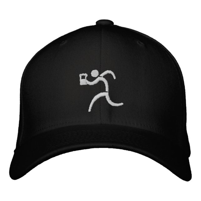 IRunToDrink Embroidered Black Baseball Cap (Front)