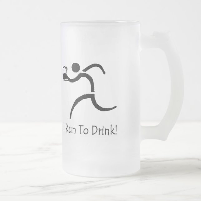 IRunToDrink "I Run To Drink" Frosted Mug (Right)